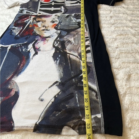 Simply Art Dolcezza Dress Womens Small Black White Art Graphic T Shirt Shift - Picture 9 of 10